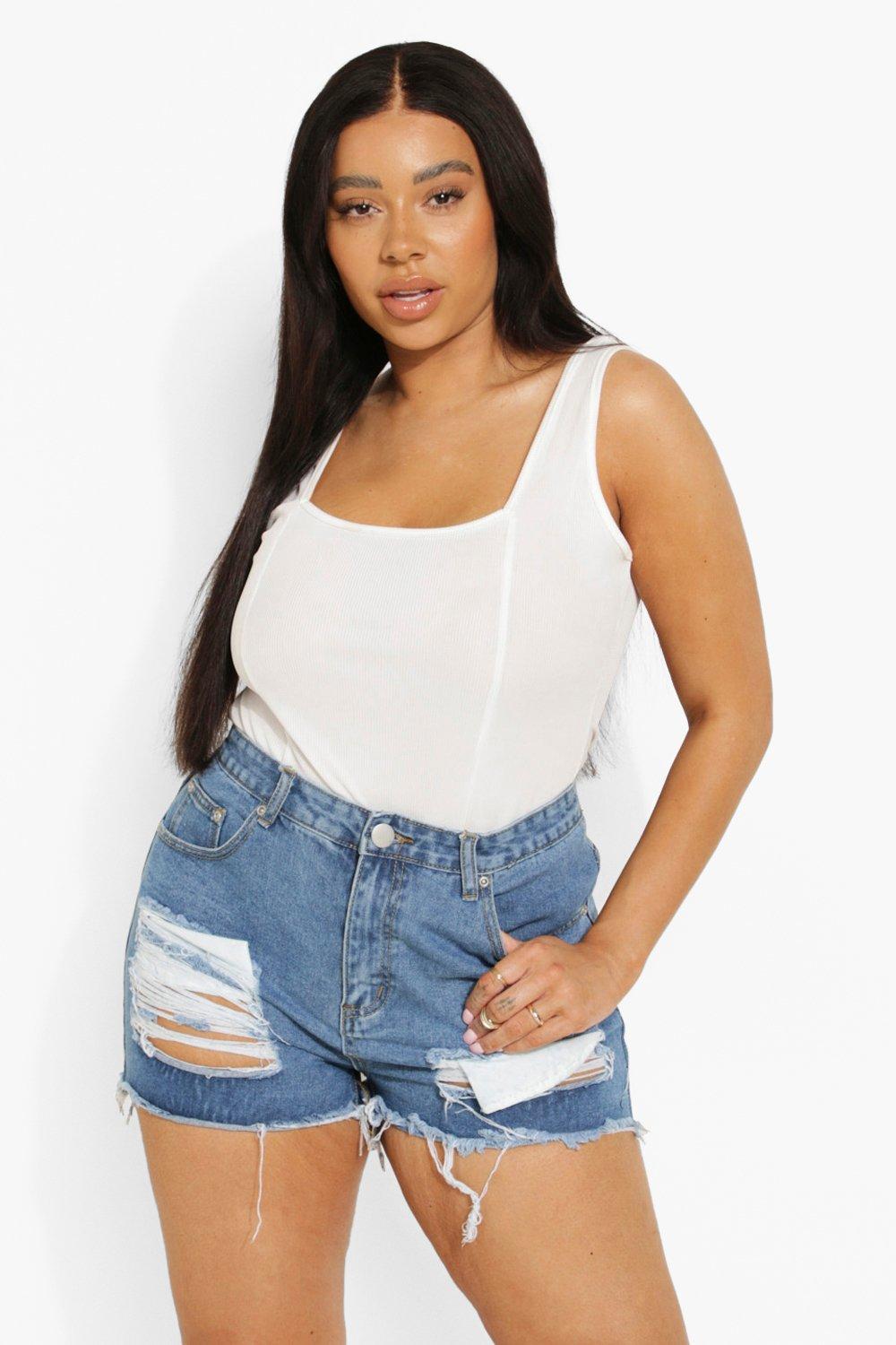 Boohoo denim outlet shorts